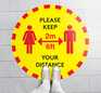 2m Distancing Floor Stickers