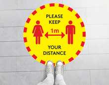1m Distancing Floor Stickers